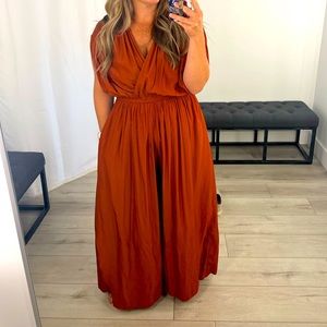 NEW with tags!  Ruched shoulder, Flowly, soft, flattering jumpsuit.